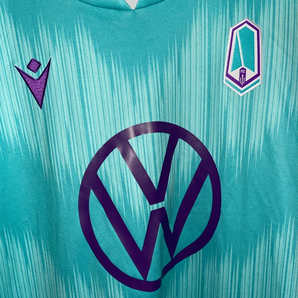 NWOT Macron PFC Teal and Purple Sports Jersey - Picture 3 of 4